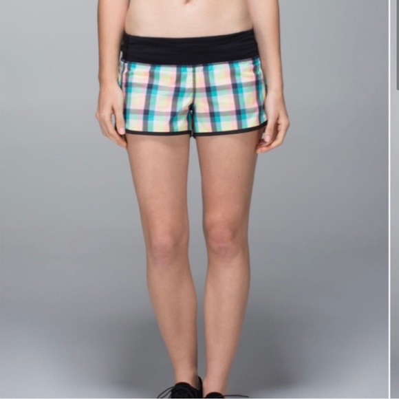 Lululemon Athletica Speed Run Shorts Checked Plaid - Picture 4 of 13